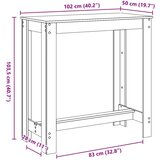  Stol za bar Crni hrast 102 x 50 x 103.5 cm Konstruirano drvo | shoptok.hr