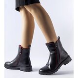 Gemre Black ankle boots with decorative red stitching Nereo | ePonuda.com
