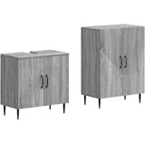 Set kupaonskih ormara od 2 dijela HAARLEM Siva Sonoma | shoptok.hr
