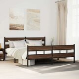 Metalni okvir kreveta bez madraca smeđa boja hrasta 200x200 cm | shoptok.hr