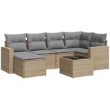  7-dijelni set vrtnih sofa od poliratana s jastucima bež | shoptok.hr