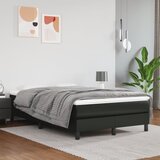 vidaXL Vzmetnica z žepkasto vzmetjo črna 120x200x20 cm umetno usnje Cene