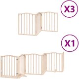 vidaXL Ograda za pse z vrati zložljiva 15 panelov 750 cm topolovina | Shoptok.si