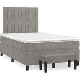 Box spring postelja z vzmetnico svetlo siva 120x200 cm žamet, (20790110) | Shoptok.si