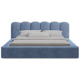 Makamii Modra oblazinjena zakonska postelja s prostorom za shranjevanje z letvenim dnom 180x200 cm Mano – | Shoptok.si