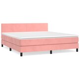 The Living Store Box spring postelja z vzmetnico roza 160x200 cm žamet - Box Spring Postelja, (21492501) | Shoptok.si