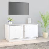 Maison Chic TV omarica - TV stojalo - Televizijska omarica bela 80x35x40,5 cm trdna borovina, (21700080) | Shoptok.si