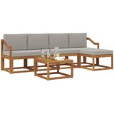  Set vanjskih sofa 6 kom. Prirodna i svijetlo siva | shoptok.hr