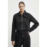 Adidas Jeans jakna ženska, črna barva, IT7263