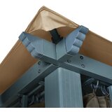  Sjenica sa zastorom 400 x 300 cm smeđe-siva aluminijska | shoptok.hr