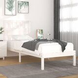 Maison Chic Posteljni okvir - Enojna postelja - Postelja za odrasle bel iz trdne borovine 100x200 cm-J6287, (21764256) | Shoptok.si