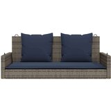 vidaXL Klupa za ljuljanje s jastucima siva 119x56x48 cm poli ratan | shoptok.hr