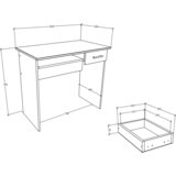MID.YOU pisalna miza arusa, antracit, 85x50 | Shoptok.si