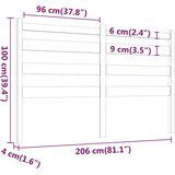  Posteljno vzglavje belo 206x4x100 cm trdna borovina, (20646781) | Shoptok.si