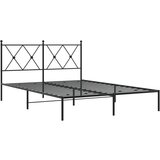 vidaXL Kovinski posteljni okvir z vzglavjem črn 140x190 cm, (21152060) | Shoptok.si