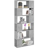 vidaXL ormarić za knjige / pregrada boja betona 80x24x186 cm iverica | shoptok.hr