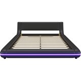 Lumor Postelja za odrasle 140x200 cm z LED osvetlitvijo – iz PU usnja – črna, (22150815) | Shoptok.si