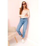 Kesi Włoski Women's long-sleeved bodysuit blouse with bare shoulders beige | Eponuda.ba