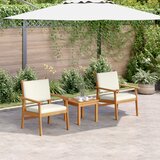 vidaXL Krem bela in naravni les Akacijev les, 100% poliester Standard | Shoptok.si