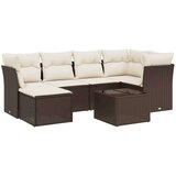 vidaXL 7-dijelni set vrtnih sofa od poliratana s jastucima smeđi | shoptok.hr