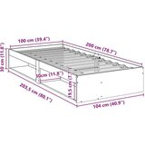  Dnevni krevet bez madraca bijeli 100x200 cm od masivne borovine | shoptok.hr