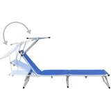  Sklopiva ležaljka s krovom od aluminija i tekstilena plava | shoptok.hr