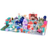 PASTEL set drvene kocke grad + puzzle podloga 115 kom za5373 | shoptok.hr