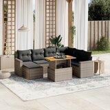  8-dijelni set vrtnih sofa od poliratana s jastucima sivi | shoptok.hr