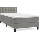 Box spring krevet s madracem svjetlosivi 100x200 cm baršunasti | Eponuda.com