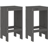  Barski stolci 2 kom sivi 40 x 36 x 75 cm od masivne borovine | shoptok.hr
