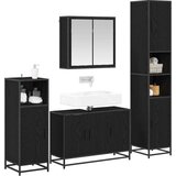 vidaXL Komplet pohištva za kopalnico 4 pcs Črni hrast 90 x 33 x 60 cm | Shoptok.si