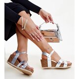 Gemre Silver wedge sandals on cork Gabera | shoptok.hr