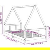  Za dječji krevet crni 90 x 190 cm od masivne borovine | shoptok.hr
