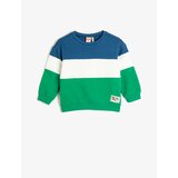 Koton Sweatshirt Color Block Long Sleeve Crew Neck Cotton Cene