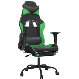 Igraća stolica od umjetne kože s osloncem za noge Crna i zelena | shoptok.hr