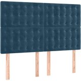  LED uzglavlje tamnoplavo 144x5x118/128 cm baršunasto | shoptok.hr