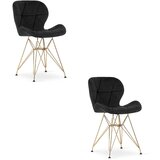 Brandless Stol NEST - črn žamet / zlate noge x 2, (22030669) Cene