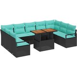  Vrtna sedežna garnitura z blazino z blazino 10 pcs Črna in Teal, (5000134352) | Shoptok.si