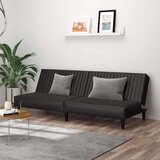 vidaXL Kavč dvosed z ležiščem črno umetno usnje | Shoptok.si