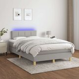 Box spring s madracem LED svjetlosivi 120x200 cm tkanina | shoptok.hr