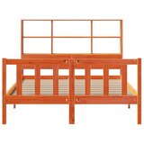 vidaXL Knjižna postelja brez vzmetnice vošč. rjava 140x200 cm borovina | Shoptok.si