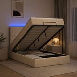  Krevet od pjene s madracem i LED-om Krem 120 x 190 cm Tkanina | shoptok.hr