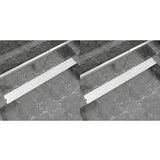 vidaXL Linearni odvod za tu&scaron; 2 kom s kružićima 1030 x 140 mm od čelika cijene