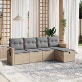 Maison Chic Seti vrtnega pohištva - Vrtna garnitura - Vrtni pohištvo set 5-delna z blazinami bež poli ratan, (21815756) | Shoptok.si