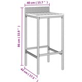  Barski stolci crni 2 kom poliratan i masivno bagremovo drvo Crna 40 x 44 x 86 cm | Shoptok.si