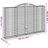  Gabionska košara s lukom 300x30x180/200 cm pocinčano željezo | shoptok.hr