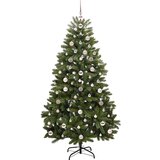 vidaXL Umestno božično drevo z LED lučmi Zelena 180 cm PVC in kovina | Shoptok.si