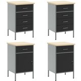  Set s radnim ormarićem i pločom s kukama 10 komada crna MDF i metal | shoptok.hr