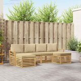  Set vanjskih sofa 6 pcs Bijela i bež 253 x 122,5 x 73 cm | Eponuda.com