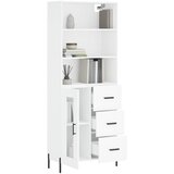  Visoka komoda bijela 69,5x34x180 cm konstruirano drvo Slike